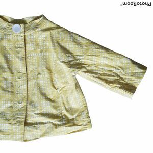 CONTEXT RETRO CROPPED YELLOW BLAZER - 10